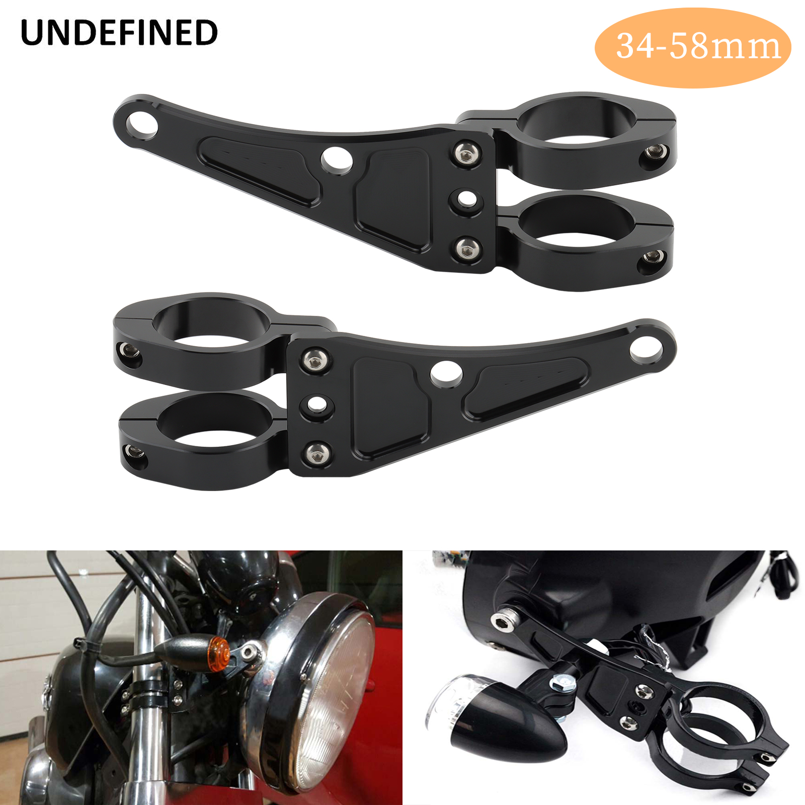 Mountain Biking With Dog - 33mm-58mm Headlight Bracket Mount Clamps Fork
