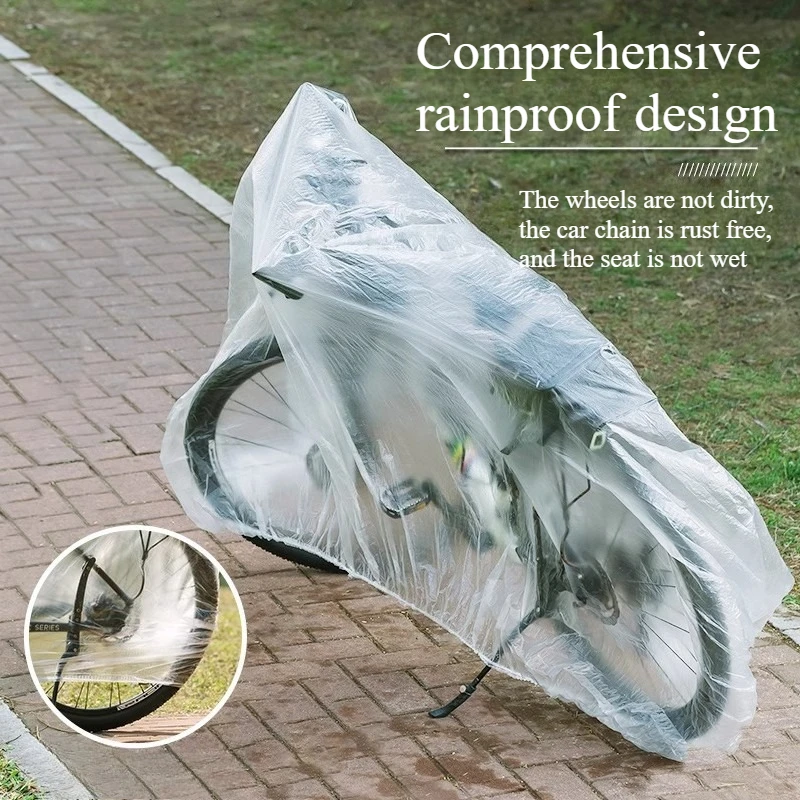 Mountain Biking In The Rain - 5PCS/Set Disposable Transparent Bicycle Cover Mountain