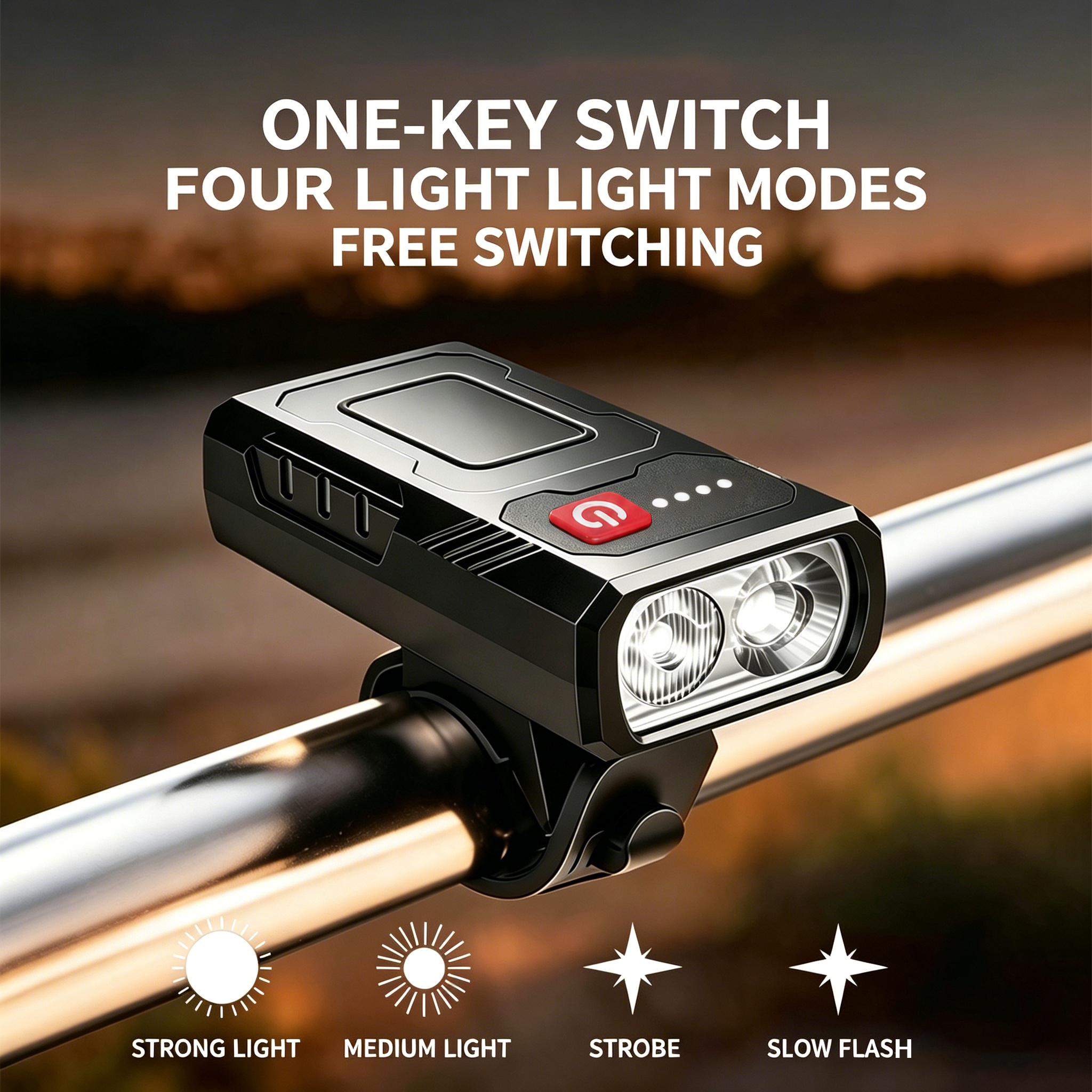 2 LED Bicycle Front Light Rech - Mountain Biking Zone 2 recensione e prezzo