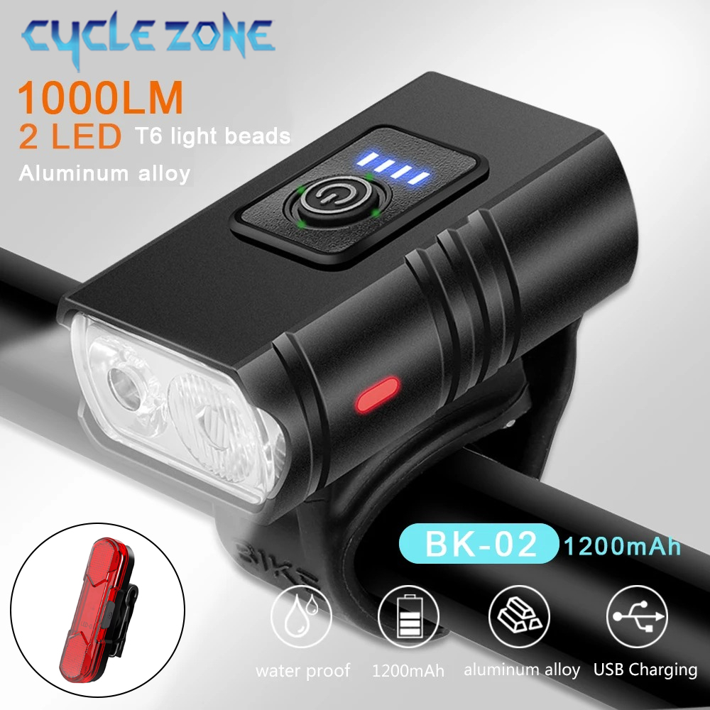 2 LED Bicycle Front Lights 100 - Mountain Biking Zone 2 recensione e prezzo